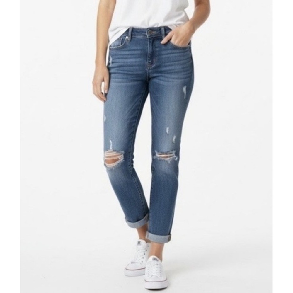 Judy Blue Relaxed Fit Jeans 11/30 Distressed Boyfriend Jeans JB8271DK